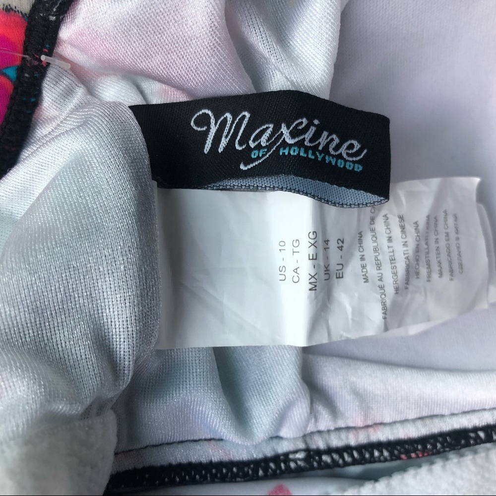 NEW Maxine of Hollywood Women’s swim top in blue/black -size 10 - Picture 9 of 10